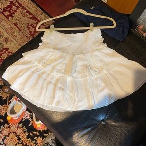 White summer ruffled skirt